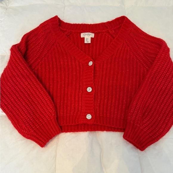 Jessica Simpson Sweaters - Red Cozy Knit Cardigan Sweater from Jessica Simpson